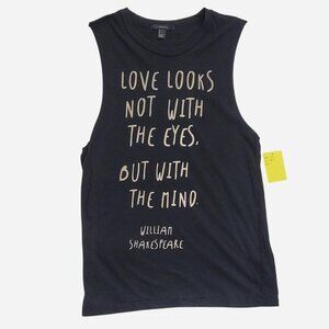 Forever 21 Women’s Small Black Tank Top Shakespeare Quote Graphic